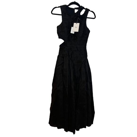 New Aje Jolie Abstract Cut Out Women's Black Dress Size 6 /US 2 NWT - Picture 8 of 12